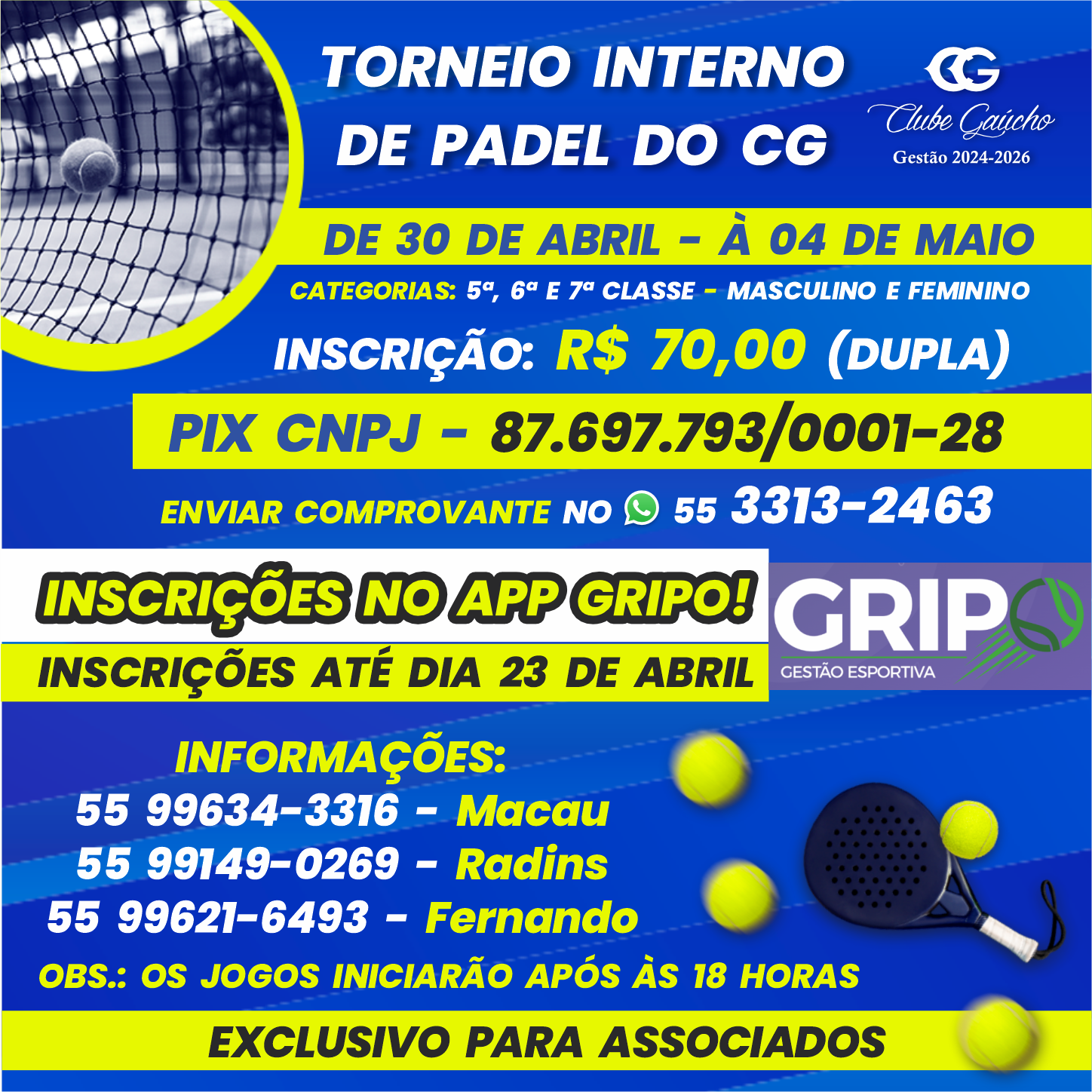 Torneio Interno de Padel 🎾